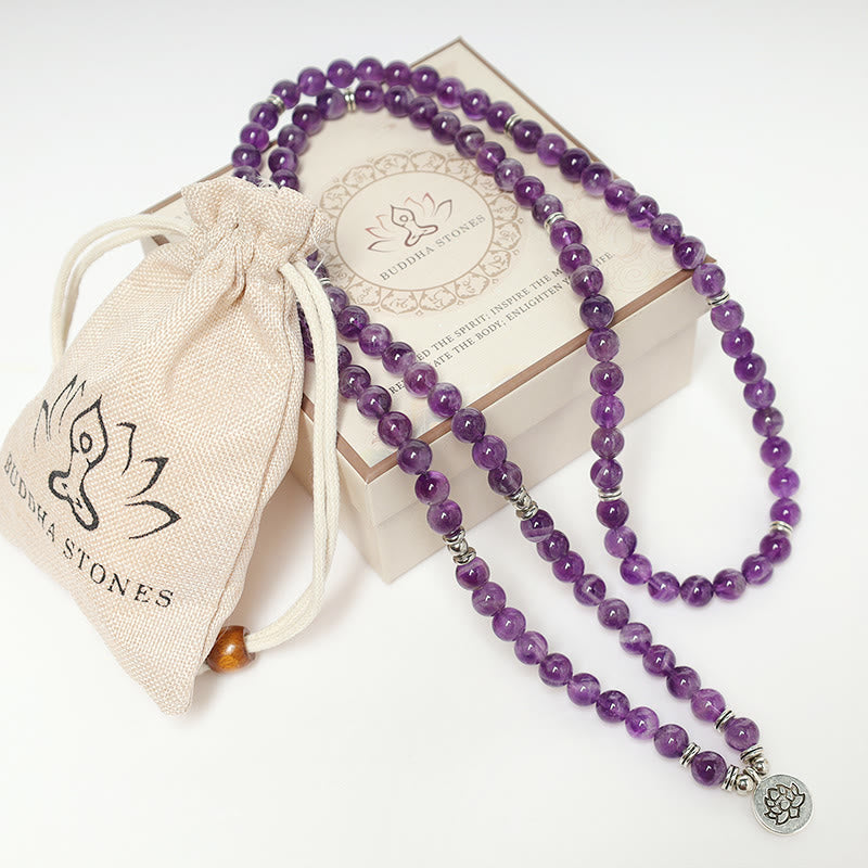 Natural Amethyst Purification Mala Bracelet - Image 8
