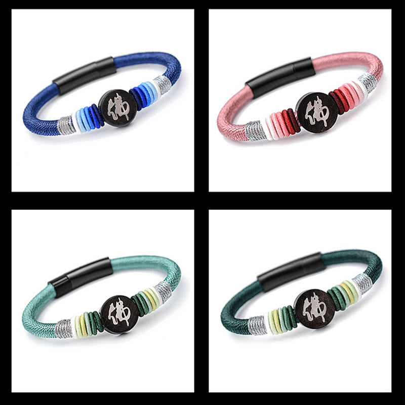 Buddha Character Ebony Handcrafted Rope Bracelet - Image 20