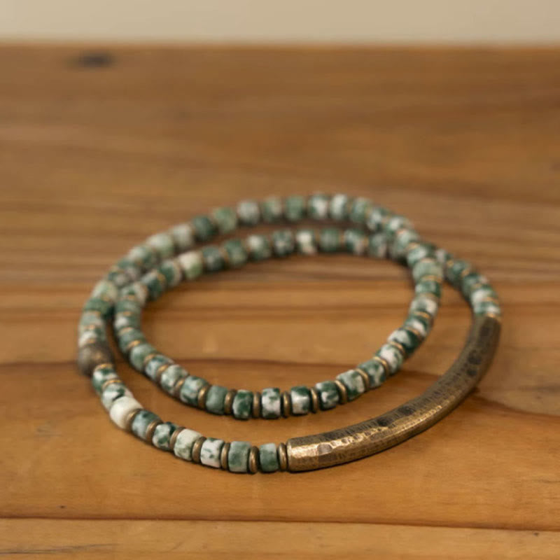 Sodalite Picture Jasper Green Point Stone Harmony Wisdom Bracelet - Image 9