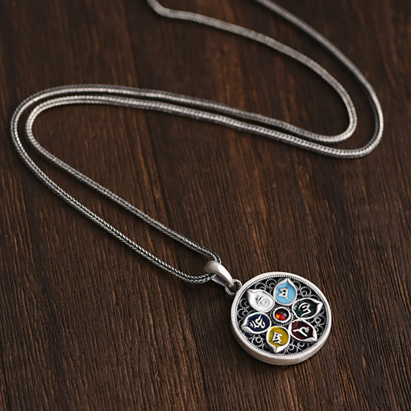 Tibetan Om Mani Padme Hum Purity Necklace Pendant - Image 3