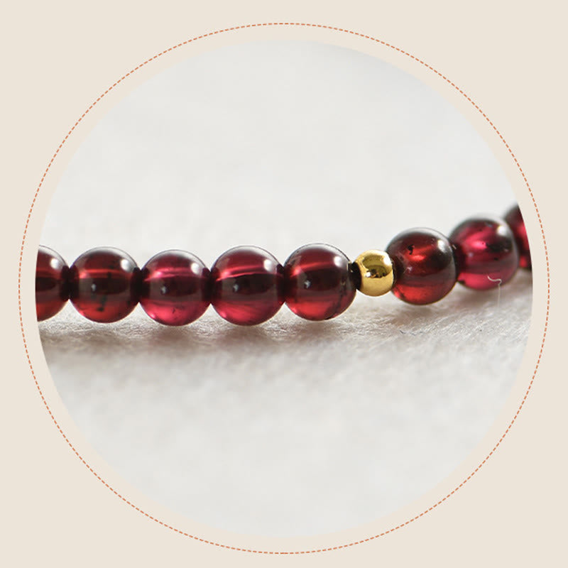 Natural Garnet Golden Beads Stability Bracelet - Image 6