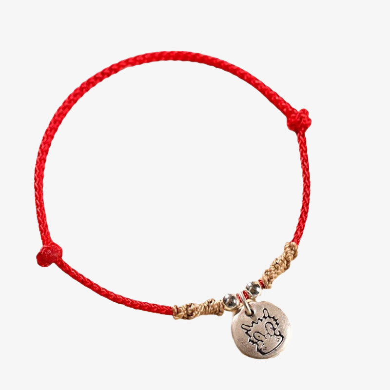 Handmade 999 Sterling Silver Year of the Dragon Cute Chinese Zodiac Luck Braided Bracelet (Extra 30% Off | USE CODE: FS30) - Image 12