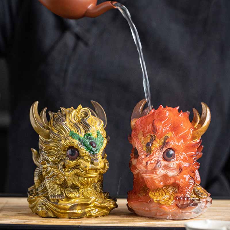 Color Changing Small Kirin Resin Tea Pet Home Figurine Decoration - Image 16