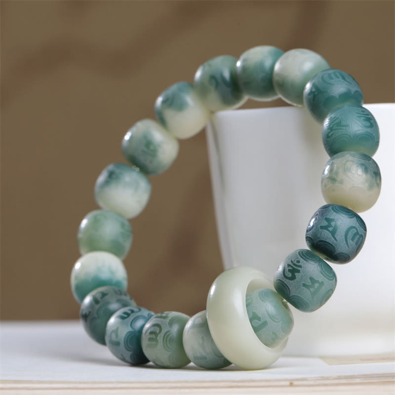 Bodhi Seed Om Mani Padme Hum Engraved Keep Away Evil Spirits Bracelet