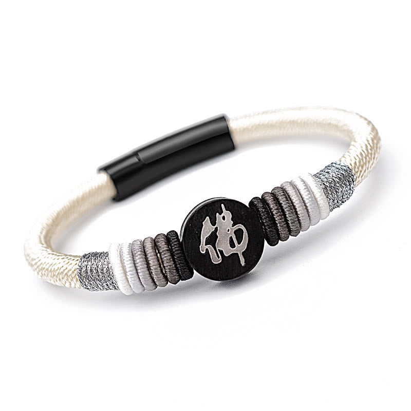 Buddha Character Ebony Handcrafted Rope Bracelet - Image 16