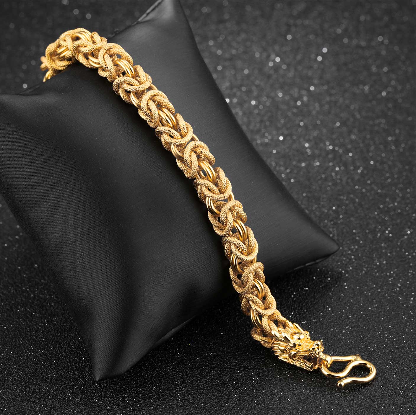 Double-Headed Golden Dragon Luck Bracelet - Image 3