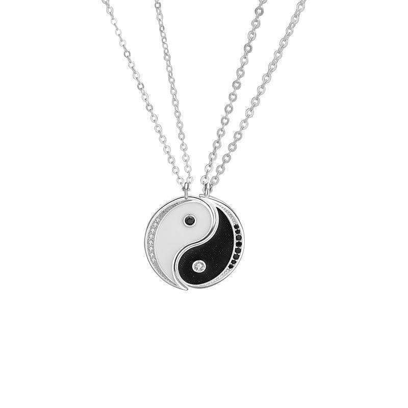 925 Sterling Silver Yin Yang Symbol Harmnoy Necklace Pendant - Image 5
