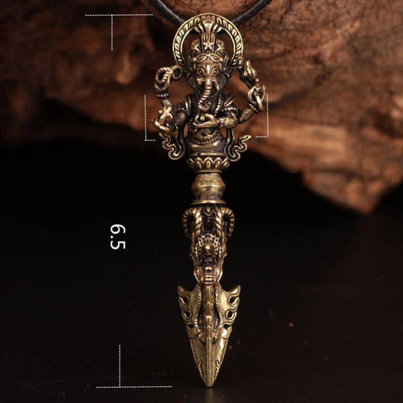 Tibetan Ganesh Ganpati Elephant God of Wealth Dorje Vajra Spiritual Power Necklace Pendant - Image 18