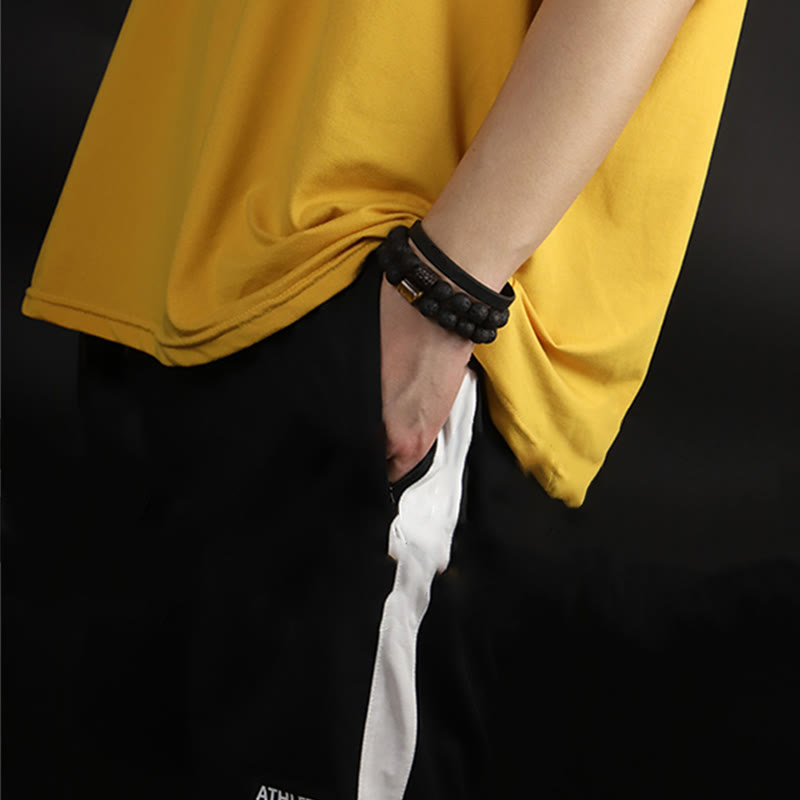 Lava Rock Ebony Wood Tiger Eye Healing Bracelet - Image 19