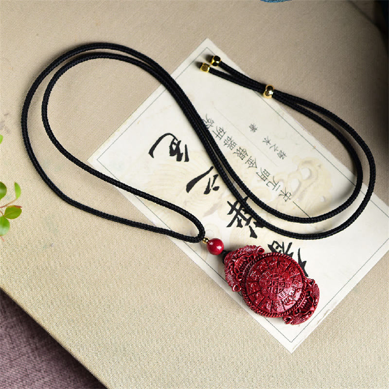 Laughing Buddha Yin Yang Chinese Zodiac Gourd Natural Cinnabar Blessing Necklace Pendant - Image 18