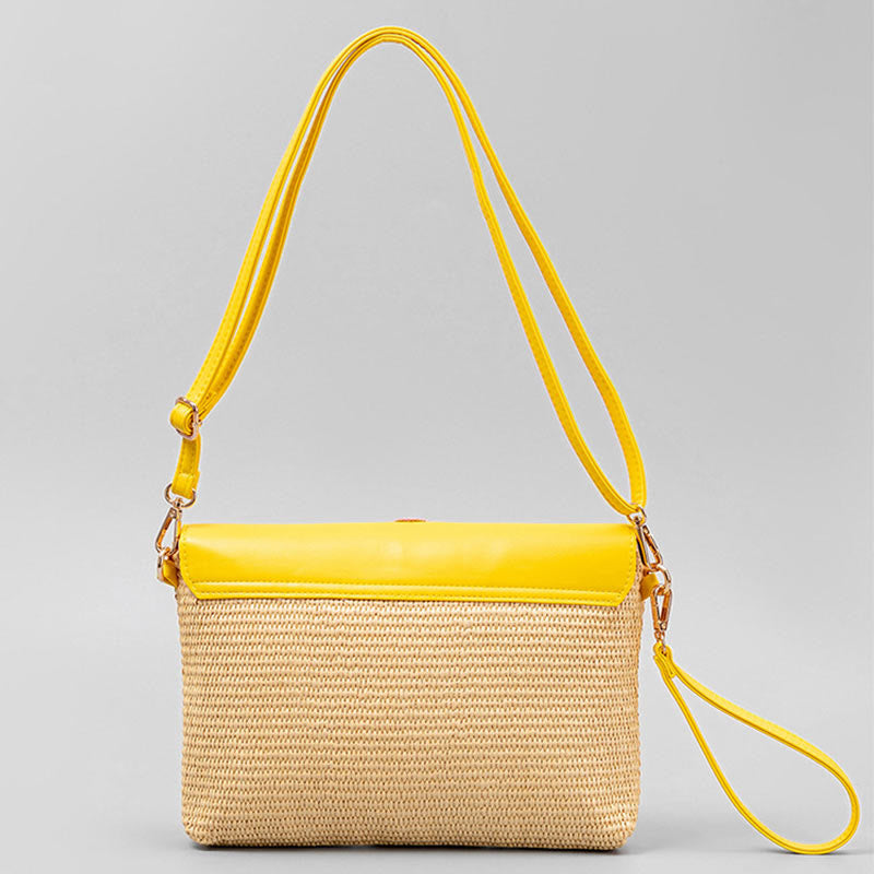 Hamsa Elephant Flower Straw Woven Crossbody Bag Shoulder Bag Handbag - Image 7