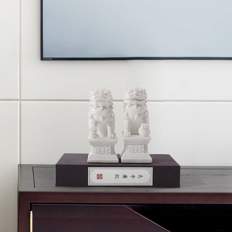 2Pcs Lion Statue Courage Strength Resin Home Office Decoration - Image 6