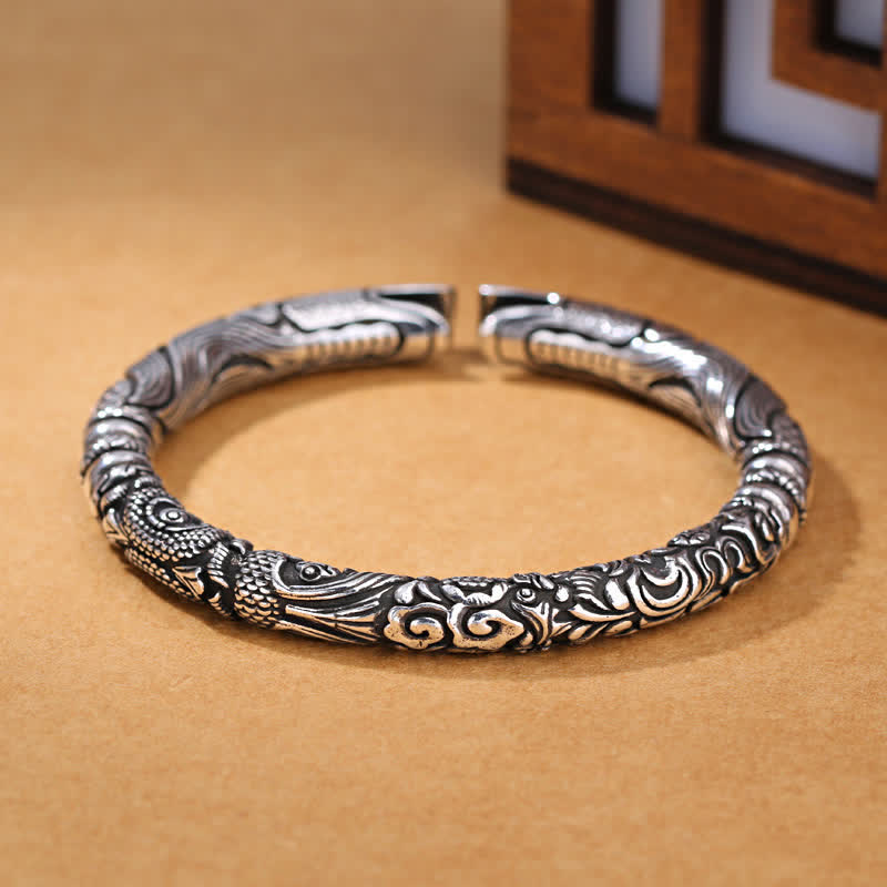 Dragon Head Carved Luck Bracelet Bangle - Image 7