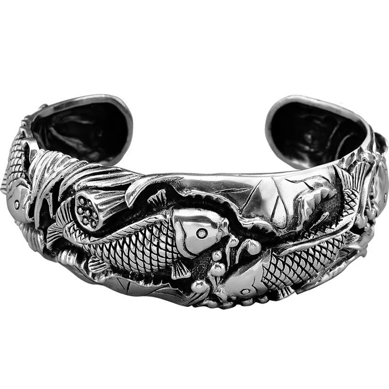 Koi Fish Lotus Luck Wealth Bracelet Bangle - Image 9