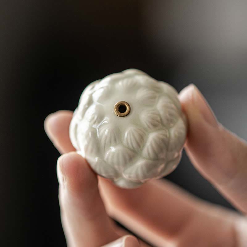 Mini Lotus Flower Meditation Ceramic Stick Small Incense Burner Decoration - Image 3