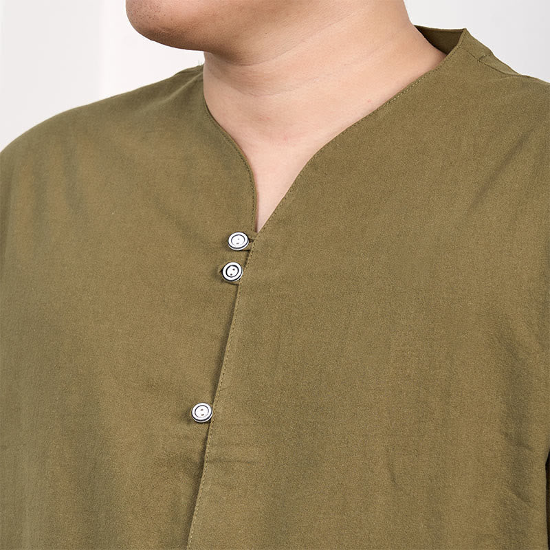 Men's Short Sleeve Button Down Cotton Linen Shirt - Image 11