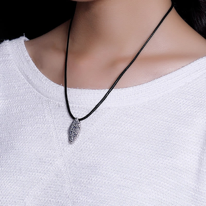 Tibetan 925 Sterling Silver Om Mani Padme Hum Dorje Vajra Engraved Strength Necklace Pendant - Image 5