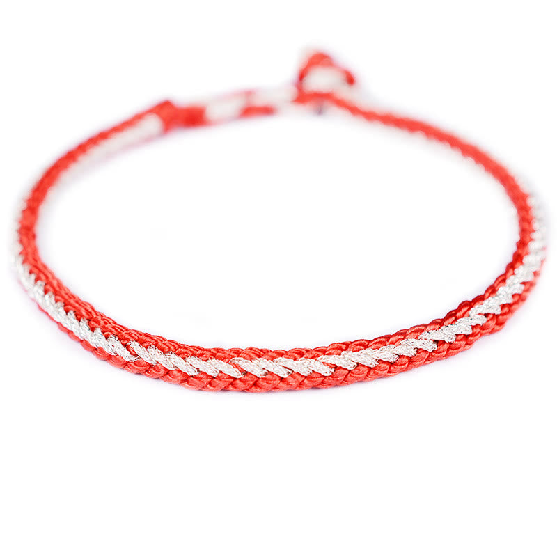Two-Color Rope Handcrafted Eight Thread Peace Knot Bracelet - Image 12
