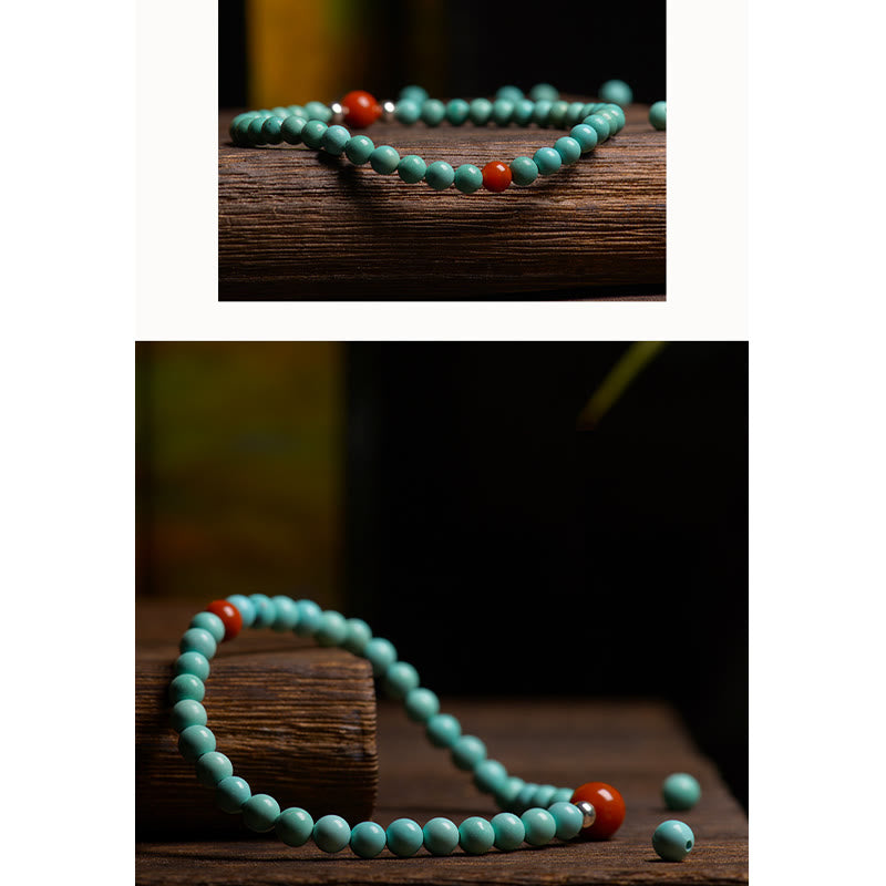 Turquoise Red Agate Bead Protection Bracelet - Image 9