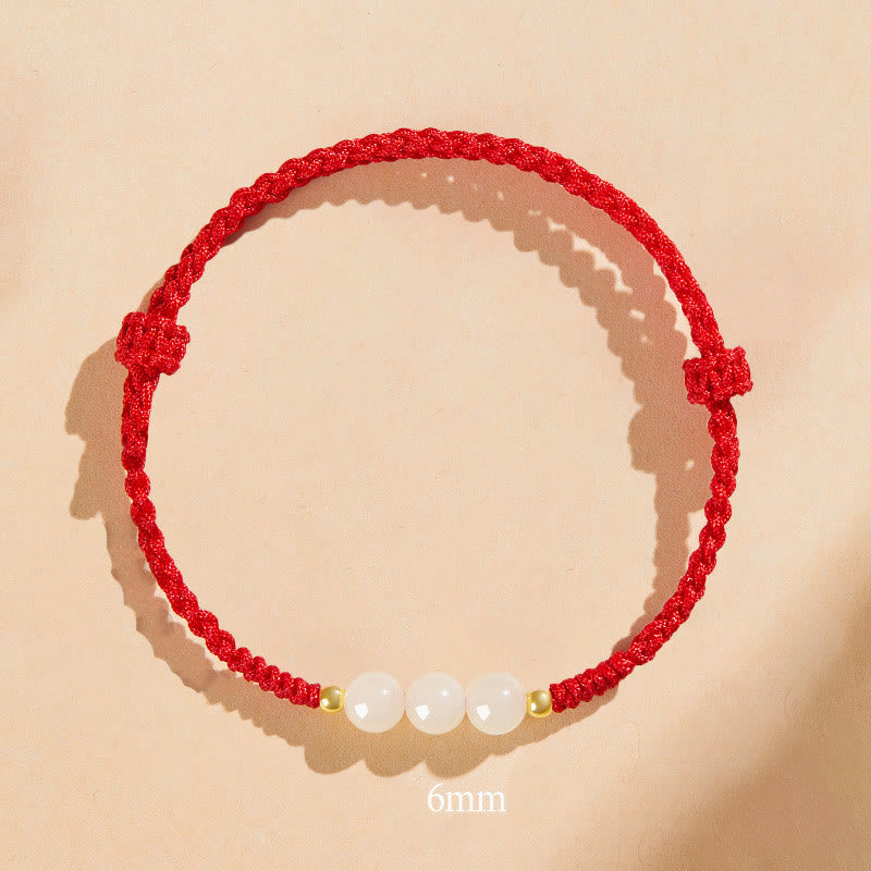 Handcrafted Round Jade Lucky Bead Prosperity Braided Bracelet - Image 23