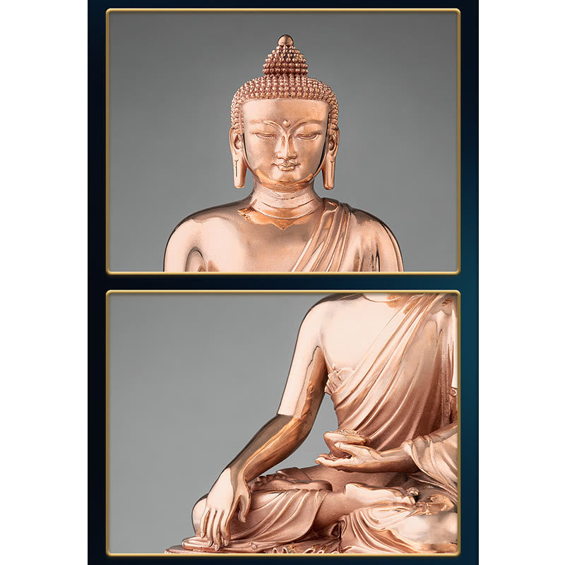 Gautama Shakyamuni Buddha Figurine Serenity Copper Statue Home Decoration - Image 7