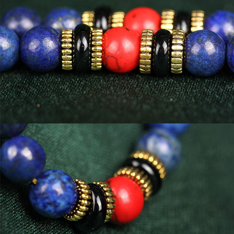 Tibetan Mala Lapis Lazuli Positive Bracelet - Image 9