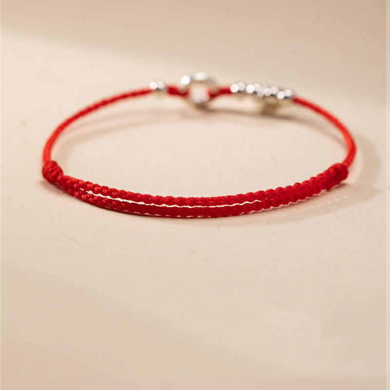 925 Sterling Silver Auspicious Clouds Peace Buckle Safe And Sound Bracelet Anklet - Image 9