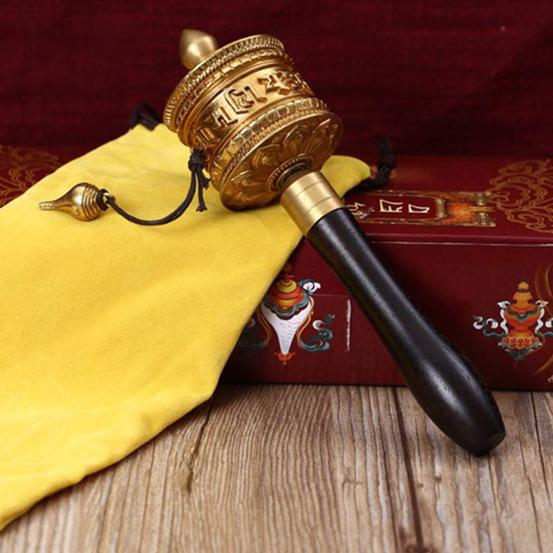 Tibetan Prayer Wheel Six True Words Copper Meditation Decoration - Image 3