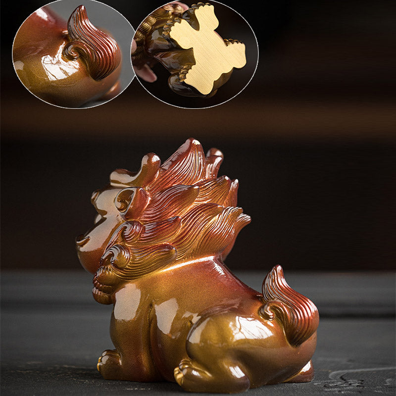 Color Changing Small PiXiu Resin Tea Pet Wealth Home Figurine Decoration - Image 8