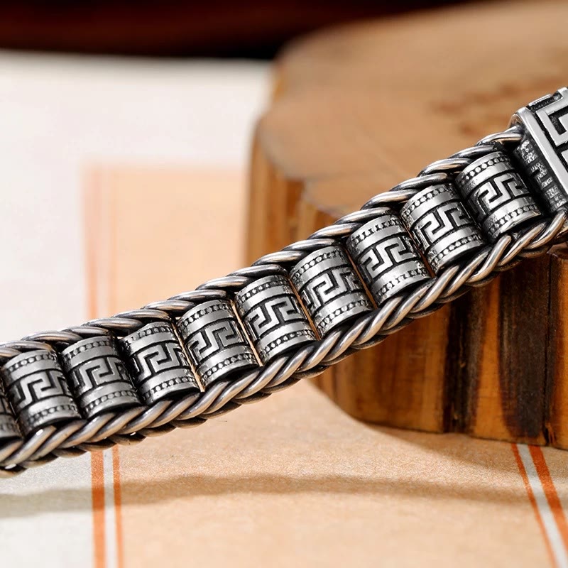 Vintage Lines Pattern Balance Rotatable Bracelet - Image 3