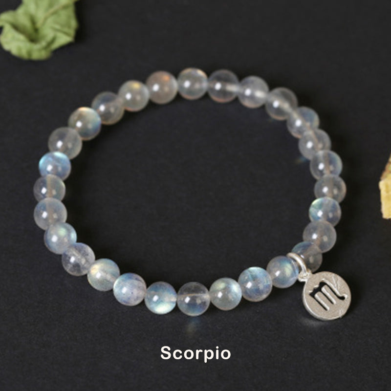 12 Constellations of the Zodiac Moonstone Charming Bracelet - Image 17