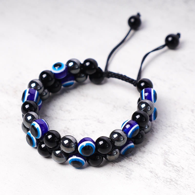 Evil Eye Hematite Tiger Eye Protection Beaded Bracelet - Image 18