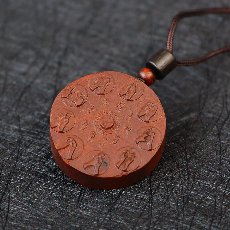 Lightning Struck Jujube Wood Yin Yang Bagua Mountain Ghosts Spend Money Protection Necklace Pendant - Image 9