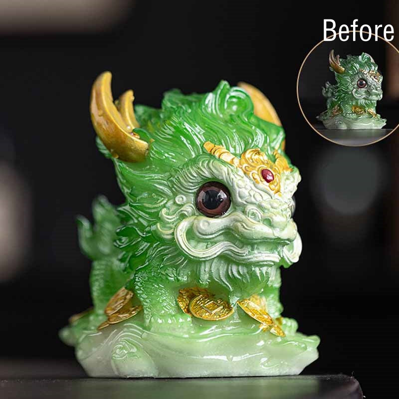 Color Changing Small Kirin Resin Tea Pet Home Figurine Decoration - Image 19
