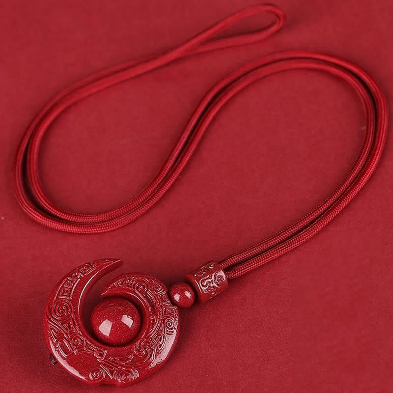 One's Luck Improves Design Patern Natural Cinnabar Concentration Necklace Pendant - Image 4