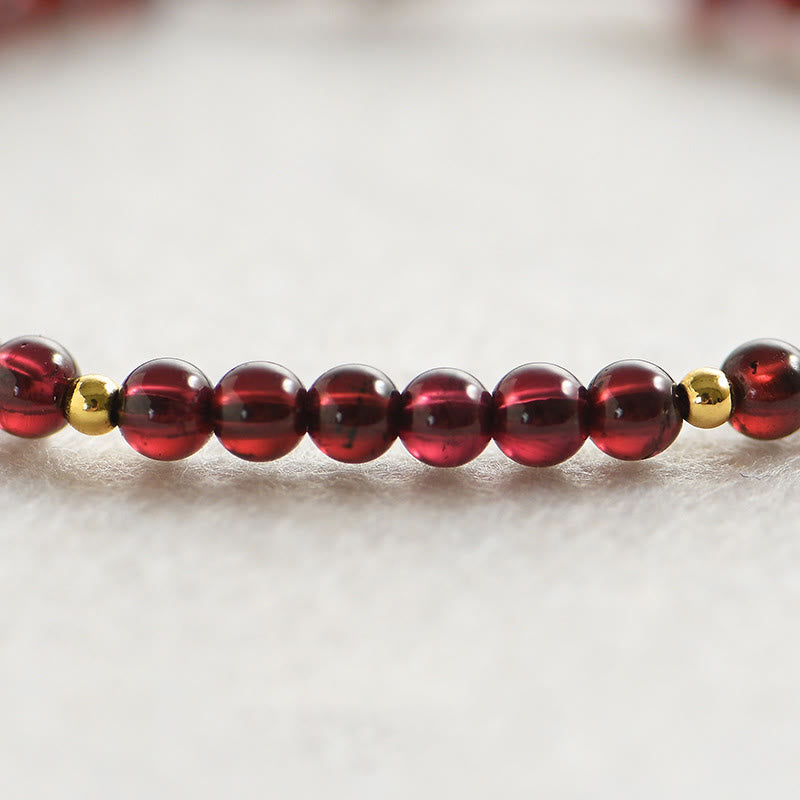 Natural Garnet Golden Beads Stability Bracelet - Image 4