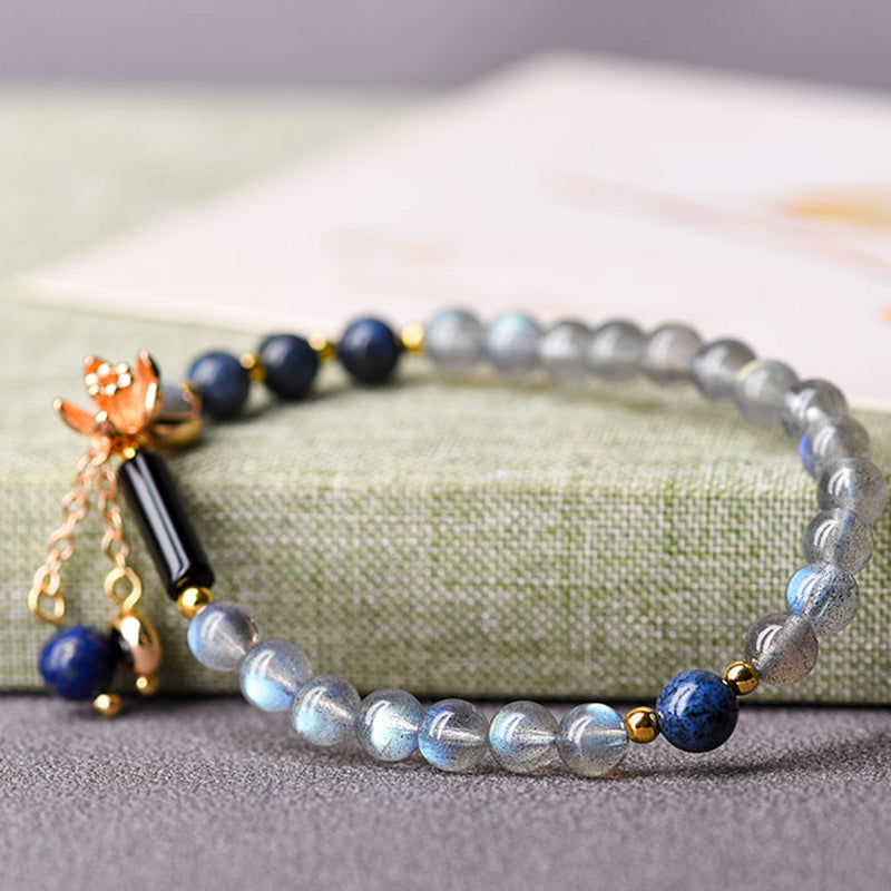 Moonstone Lazurite Calm Healing Positive Bracelet - Image 6