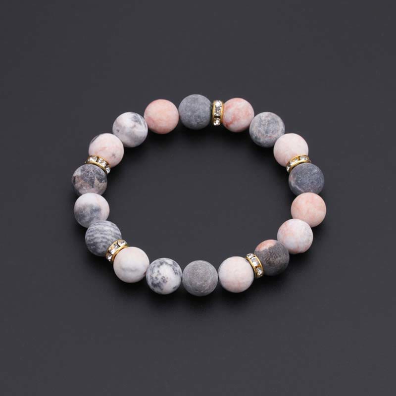 Anxiety Stress Healing Crystal Zebra Jasper Bead Bracelet - Image 4