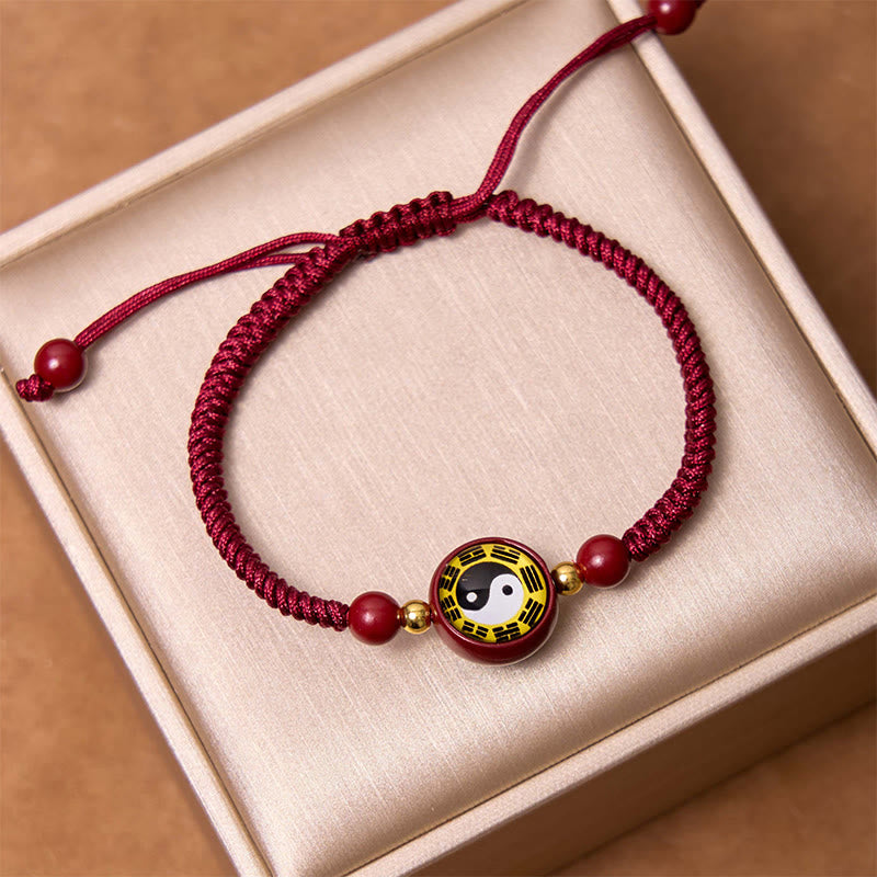 Lucky Cinnabar Red String Yin Yang Symbol Bagua Blessing Bracelet - Image 7