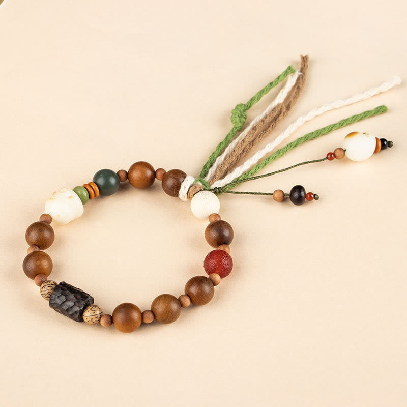 Lightning Strike Wood Bodhi Seed Cat Paw Claw Auspiciousness Protection Tassel Bracelet - Image 8