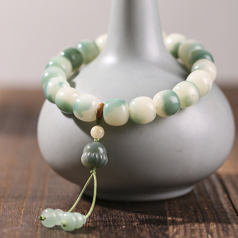 Gradient Bodhi Seed Nine Tailed Fox Cat Paw Claw Pine Cone Peace Bracelet - Image 16