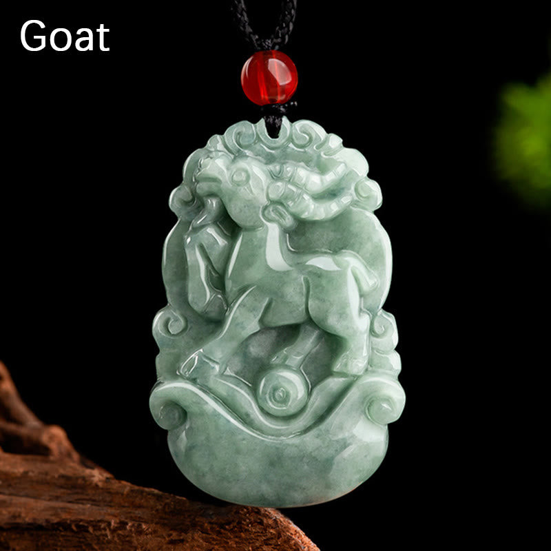 Natural Green Jade 12 Chinese Zodiac Luck Prosperity Necklace Pendant - Image 17