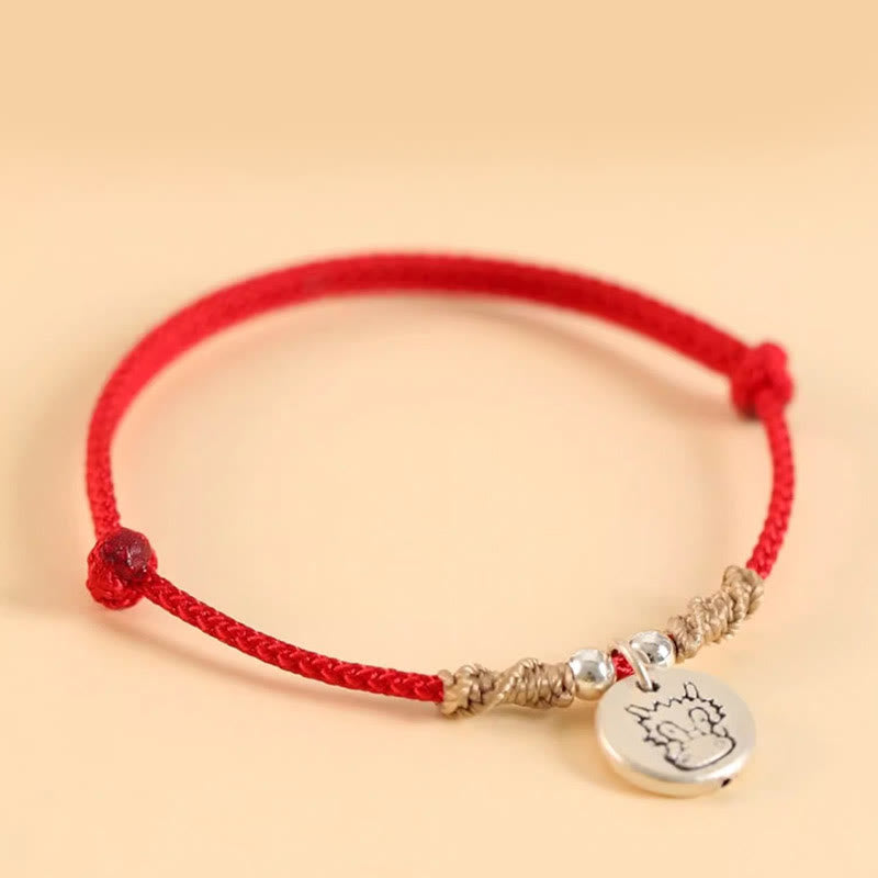 Handmade 999 Sterling Silver Year of the Dragon Cute Chinese Zodiac Luck Braided Bracelet (Extra 30% Off | USE CODE: FS30) - Image 3