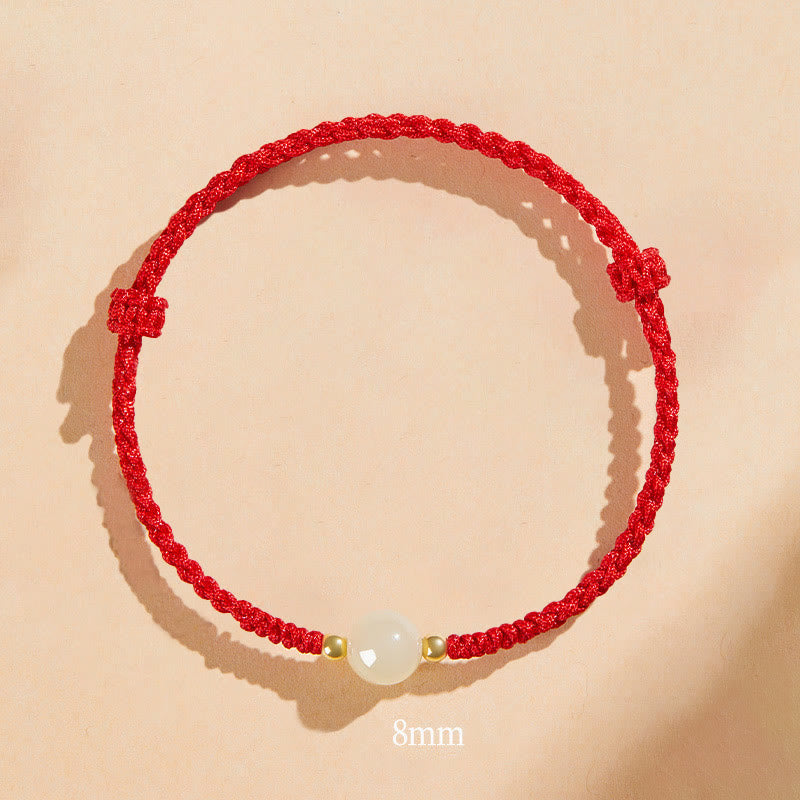 Handcrafted Round Jade Lucky Bead Prosperity Braided Bracelet - Image 19