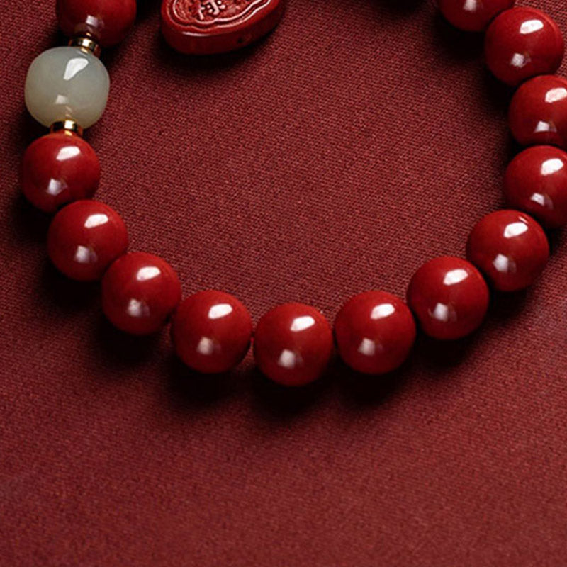 Cinnabar Jade Healing Protection Charm Bracelet - Image 8