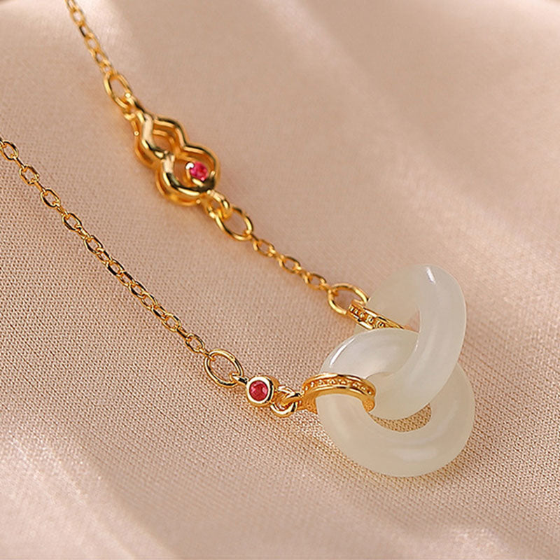 925 Sterling Silver Round Jade Luck Prosperity Necklace Chain Pendant - Image 4