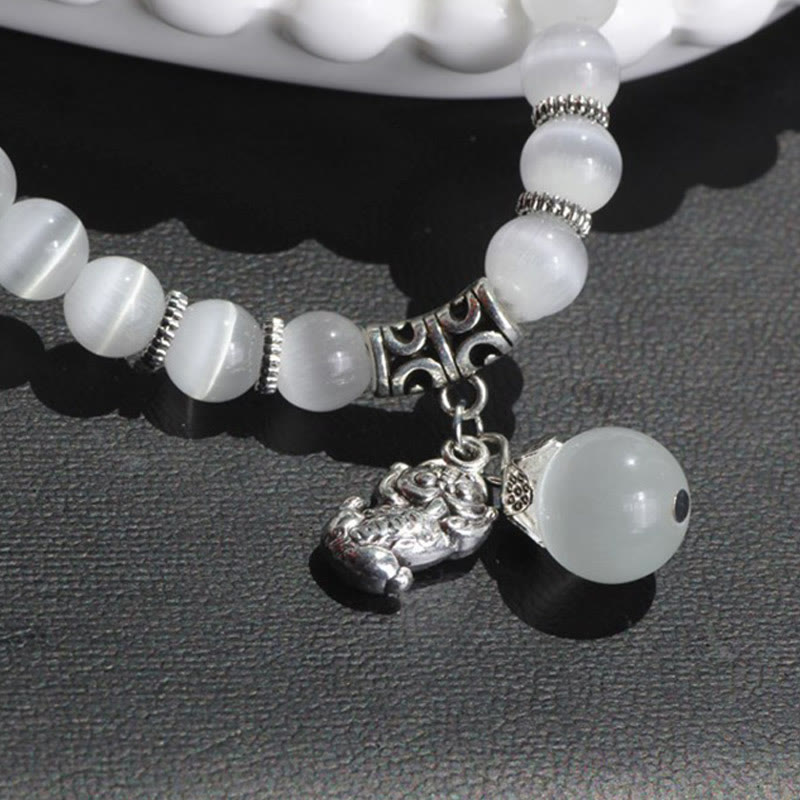 Cat Eye PiXiu Support Triple Wrap Bracelet - Image 6