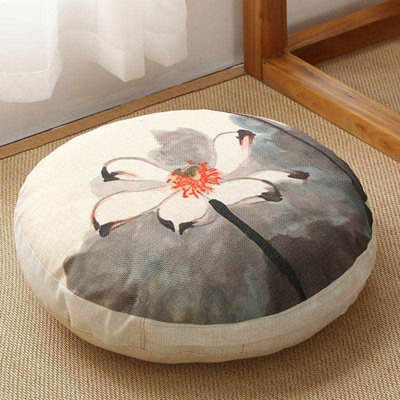 Lotus Simple Pattern Linen Meditation Seat Cushion Home Living Room Decoration - Image 34