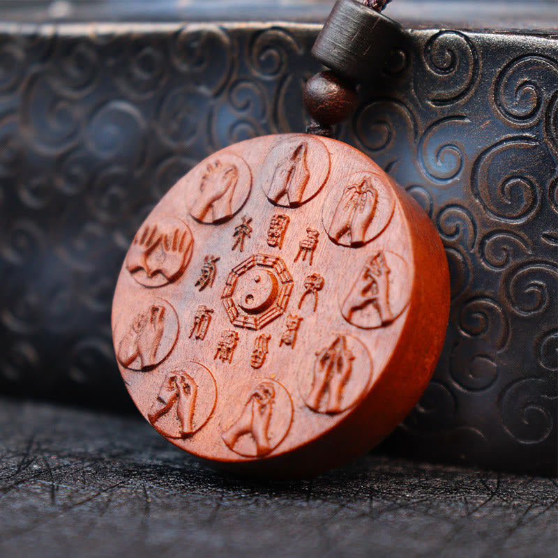 Lightning Struck Jujube Wood Yin Yang Bagua Mountain Ghosts Spend Money Protection Necklace Pendant - Image 4