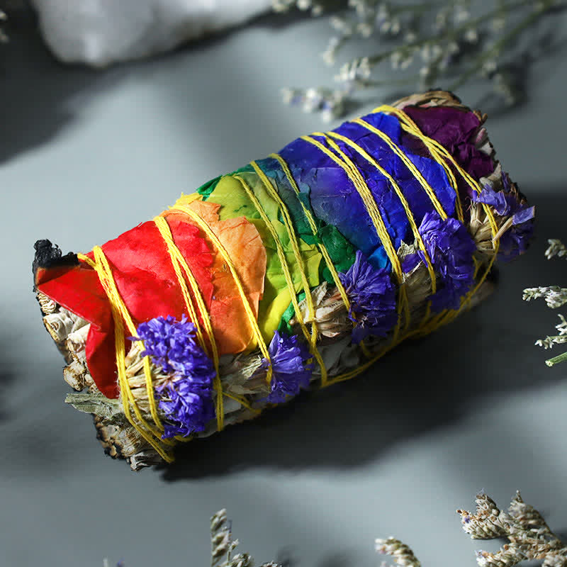 Red Rose Forget-me-not Colorful Daisy Smudge Stick for Home Cleansing Incense Healing Meditation Smudge Sticks Rituals - Image 5